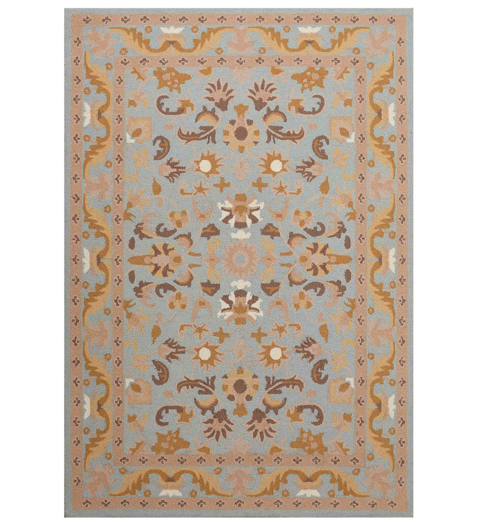 Blue Traditional Hand Tufted Wool Carpet