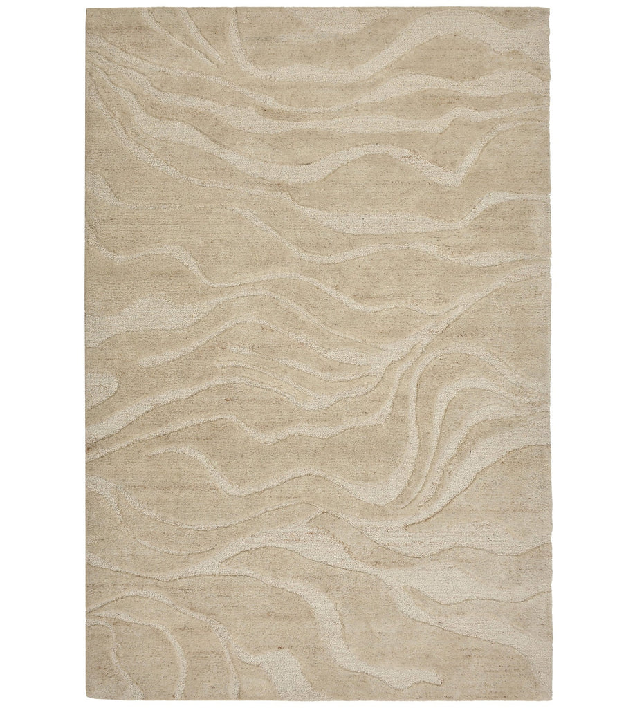 Beige Texture Hand Tufted Wool Carpet