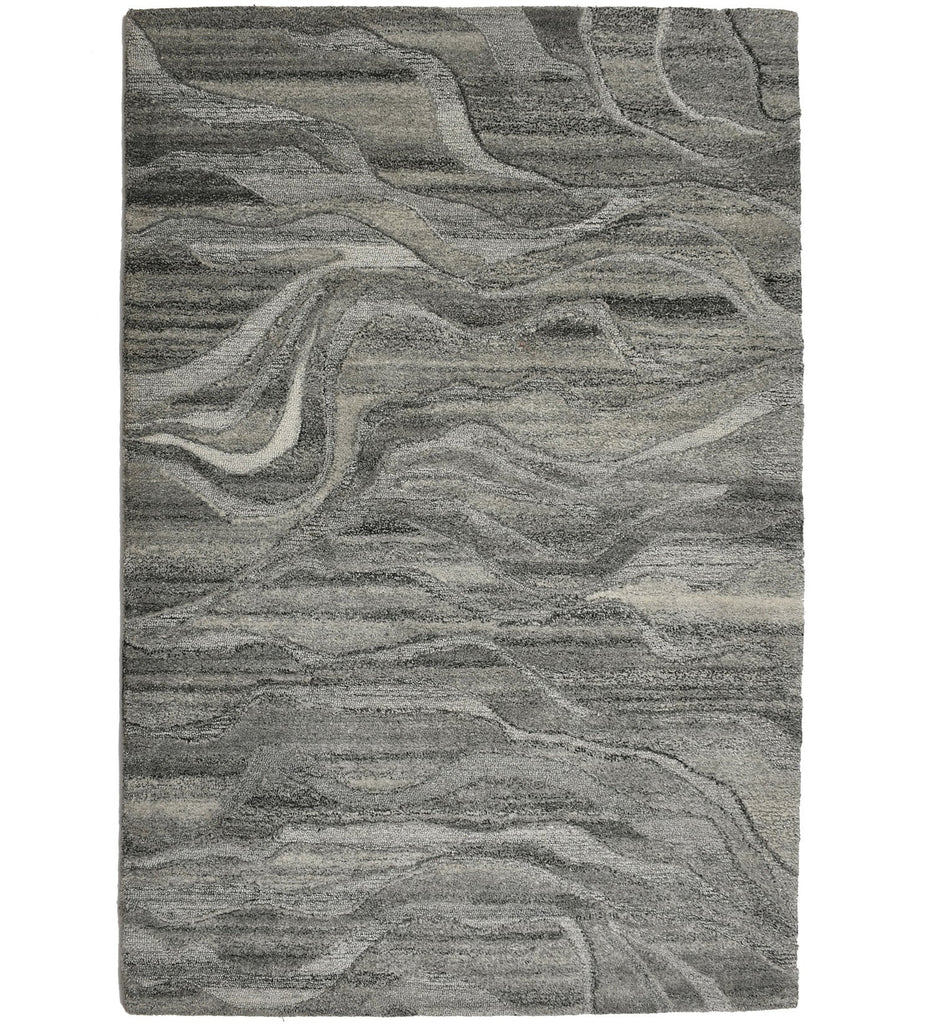 Grey Texture Hand Tufted Wool Carpet