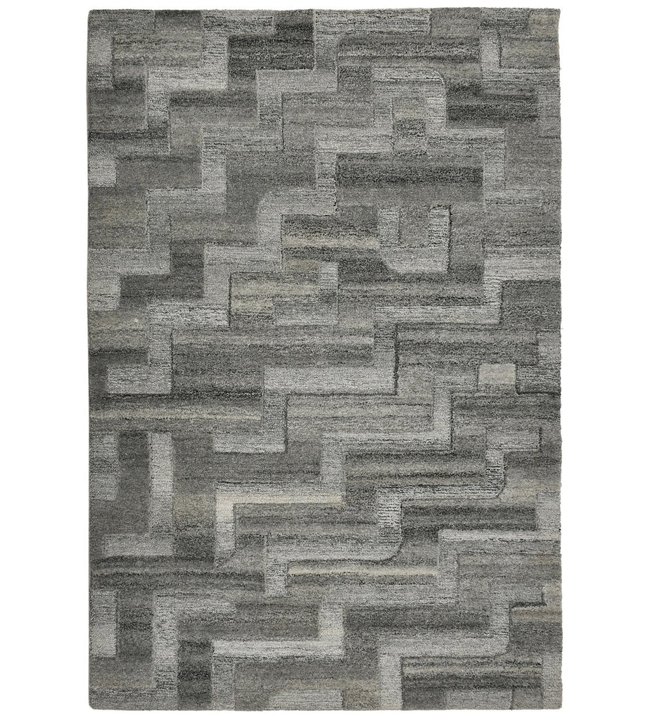 Grey Texture Hand Tufted Wool Carpet