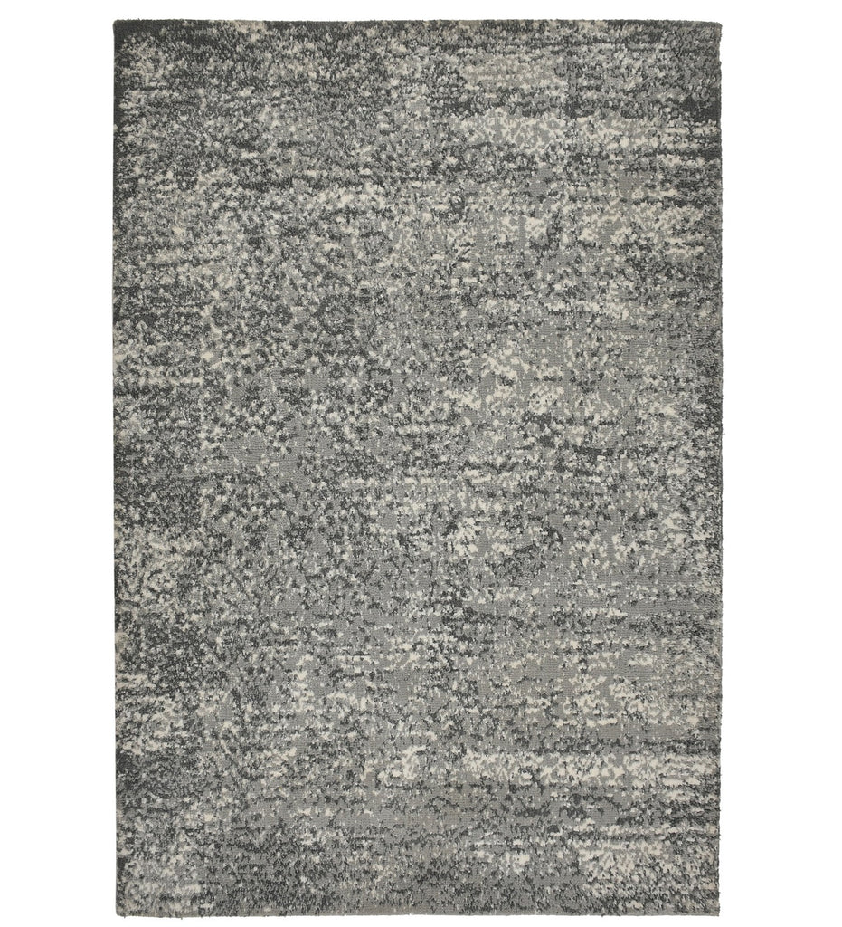 Grey Abstract Machine Made Polyester Carpet