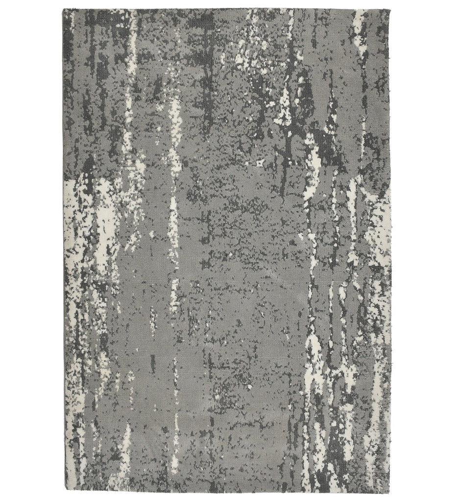 Grey Abstract Machine Made Polyester Carpet