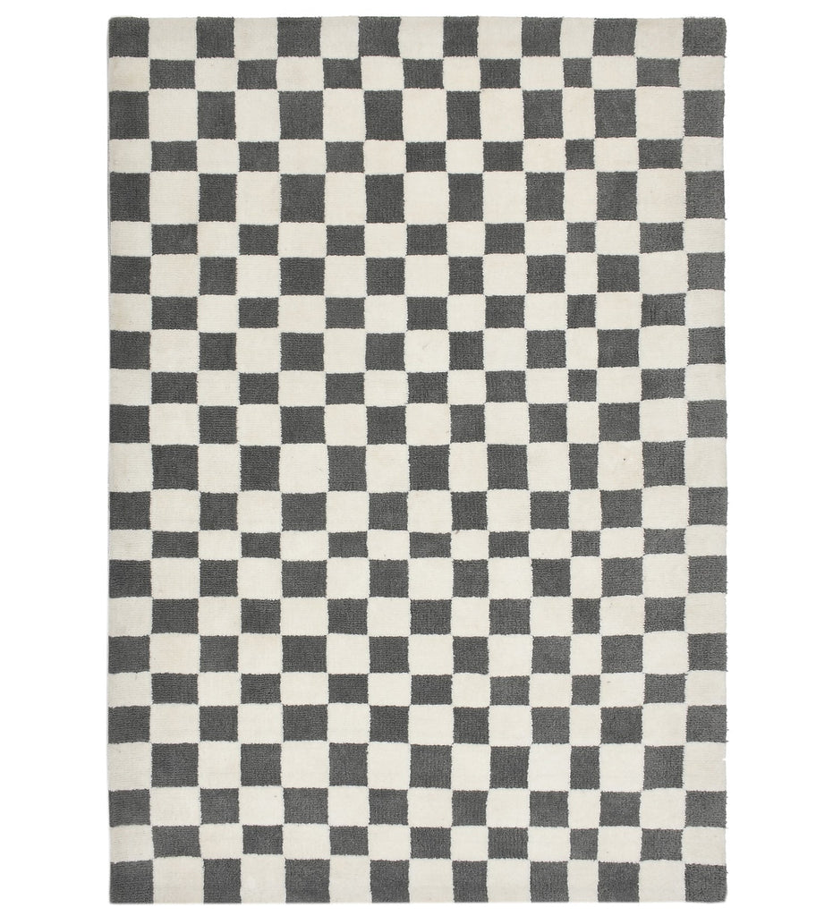 Grey Geometric Machine Made Polyester Carpet