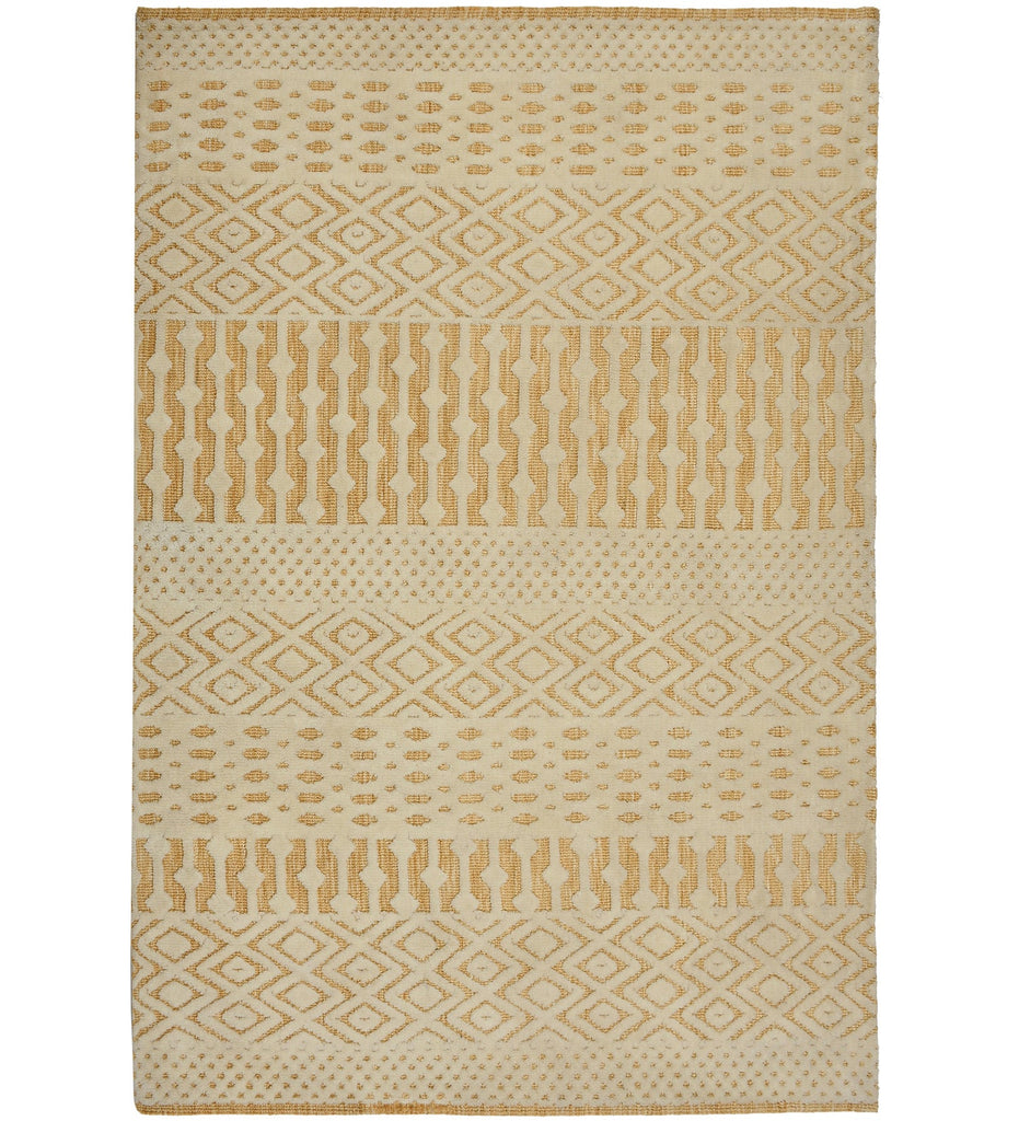 Gold Abstract Machine Made Polyester Carpet