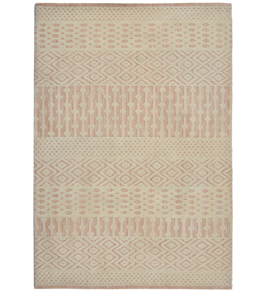 Peach Abstract Machine Made Polyester Carpet