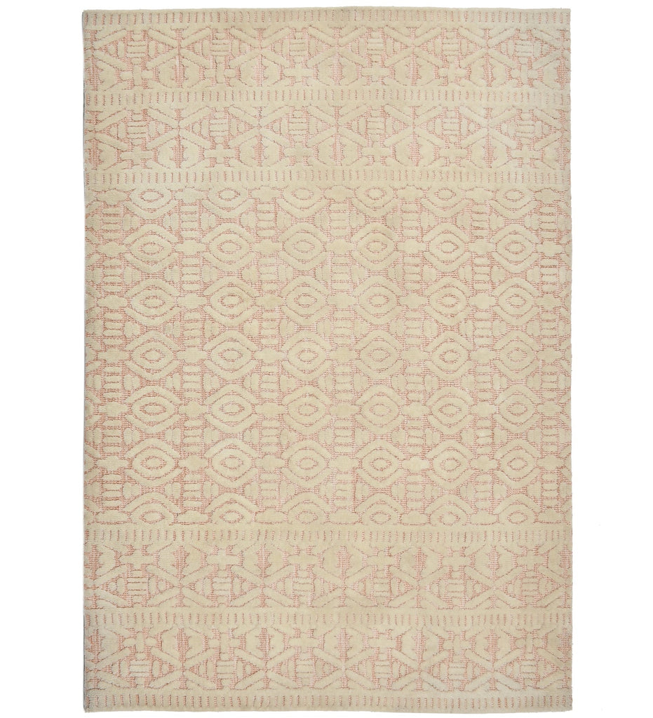 Peach Abstract Machine Made Polyester Carpet