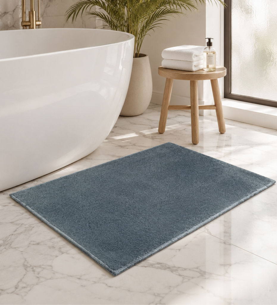 Grey Solid Machine Washable Bathmat