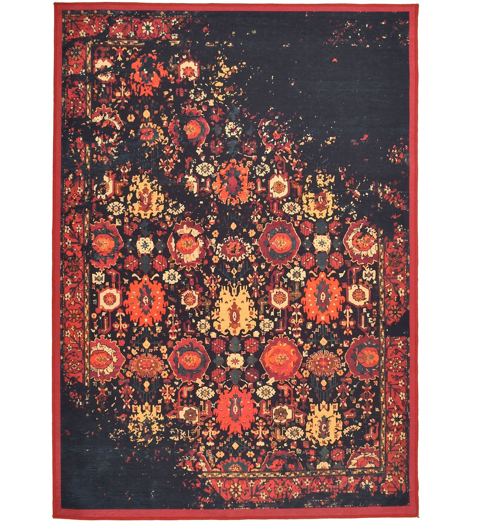 Red Traditional Machine Washable Rug