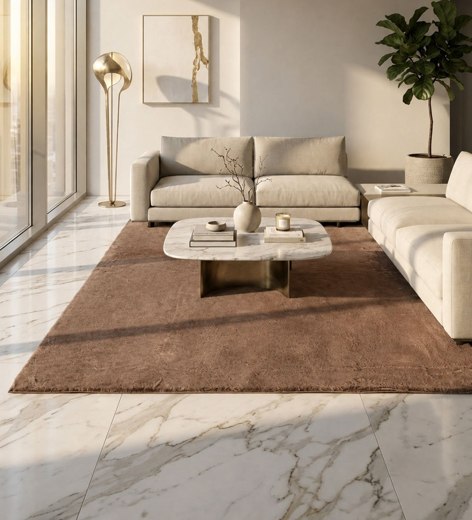 Mocha Blush Ultra Soft Fur Rug