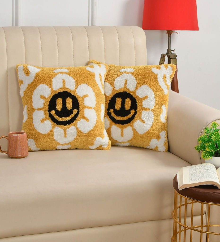 Yellow Smiley Cushion Cover