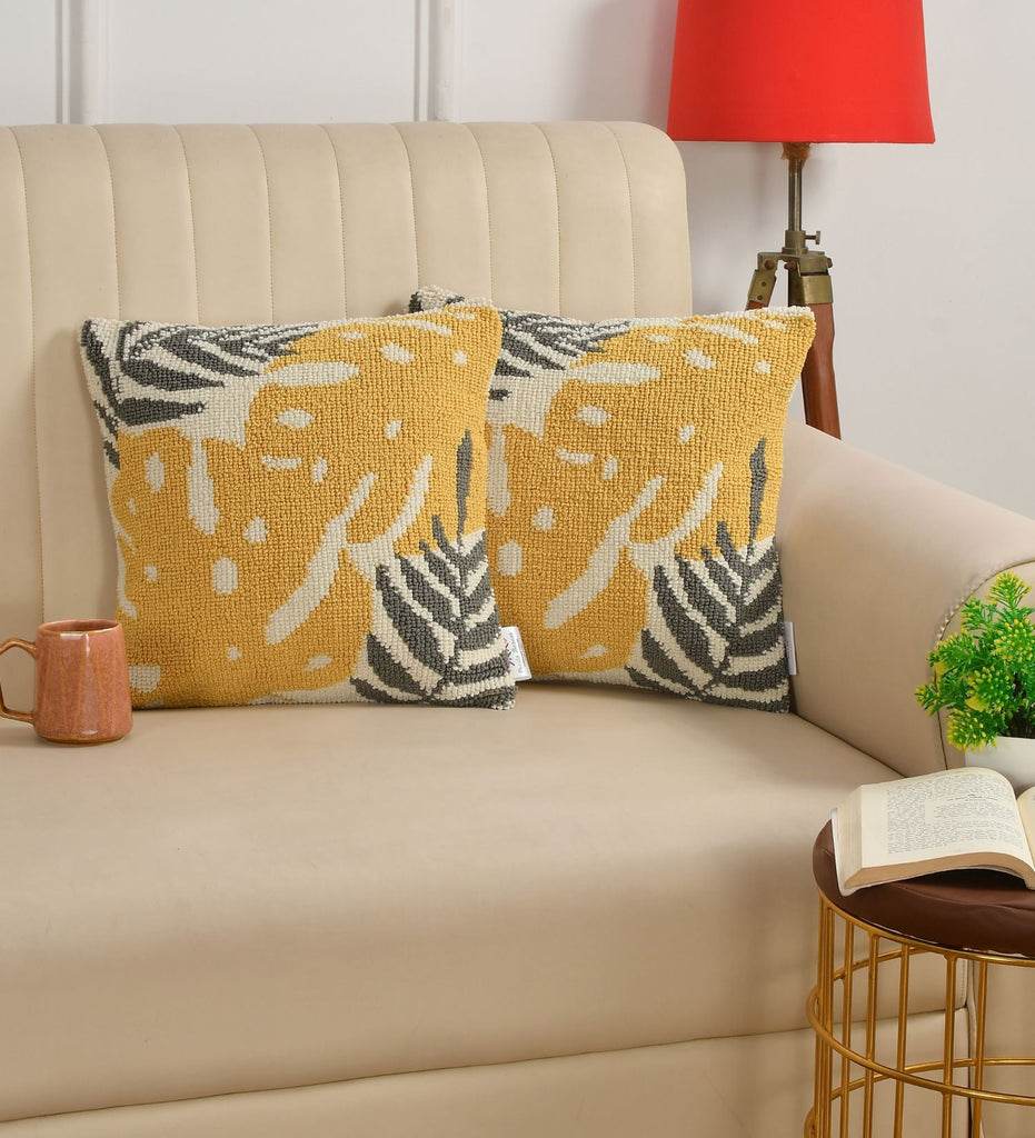 Yellow Floral Cushion Cover
