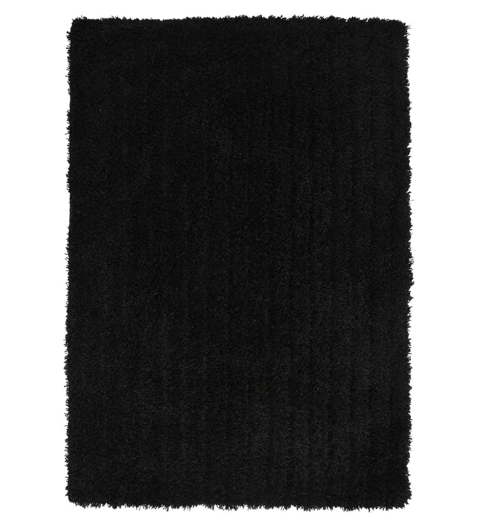 Black Solid Anti skid Shaggy Carpet