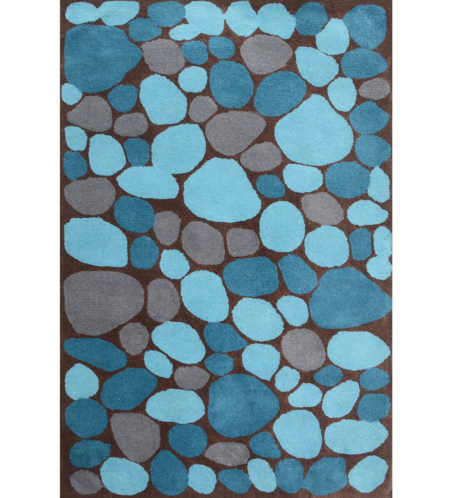 Brown Hand Tufted Stones Wool Carpet