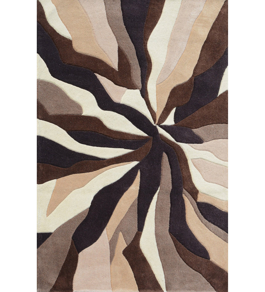 Brown Hand Tufted Abstract Wool Carpet