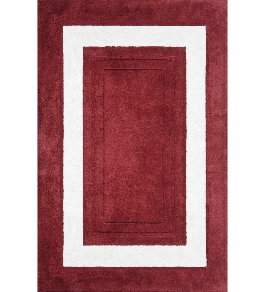 Maroon Hand Tufted Solid Wool Carpet