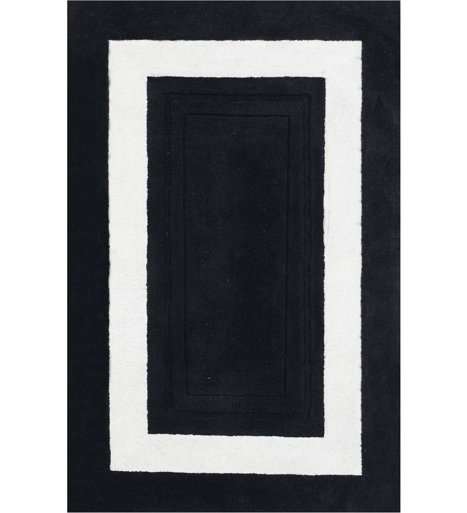 Black Hand Tufted Solid Wool Carpet