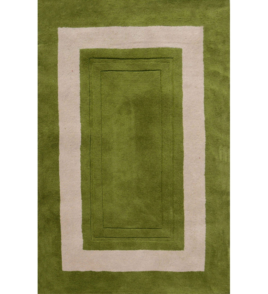 Green Hand Tufted Solid Wool Carpet