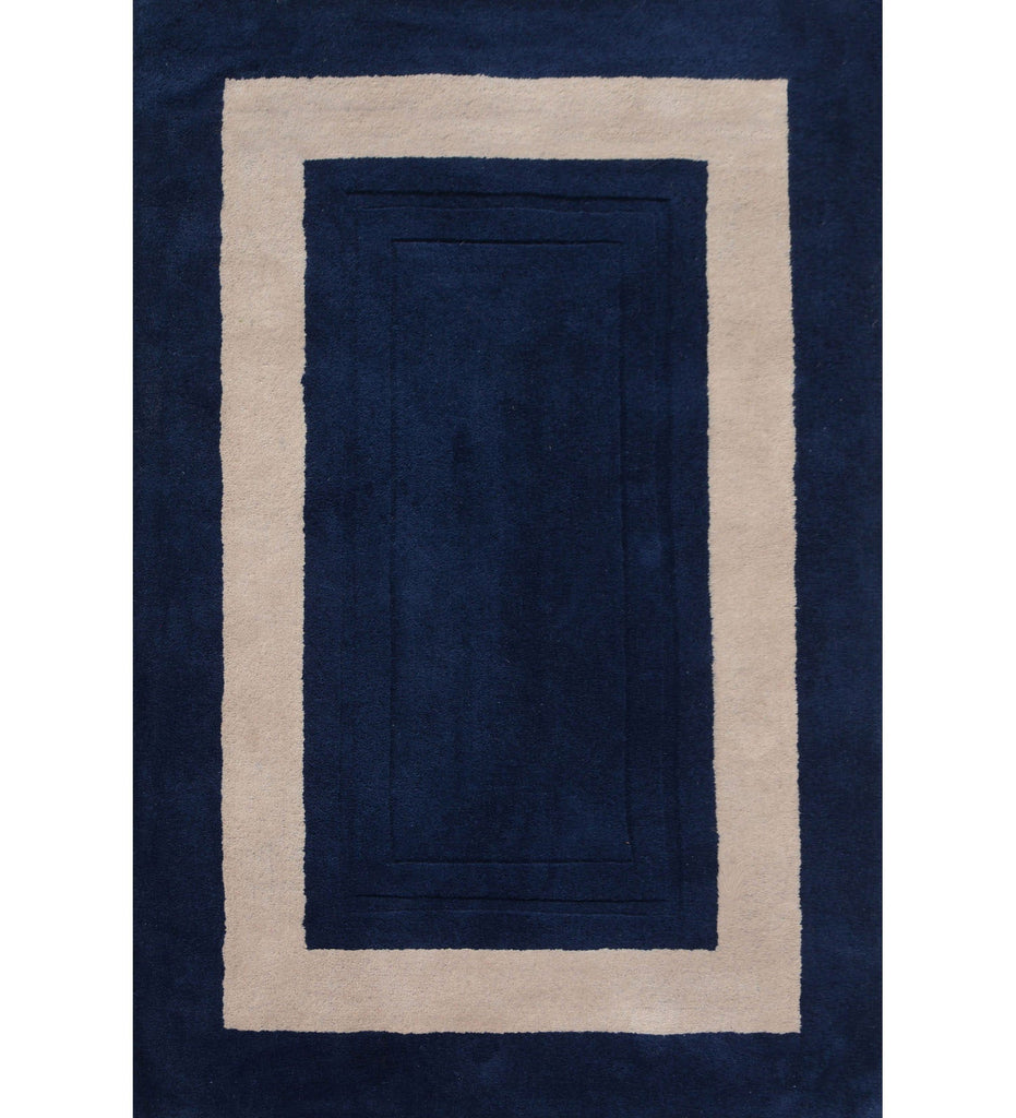 Blue Hand Tufted Solid Wool Carpet