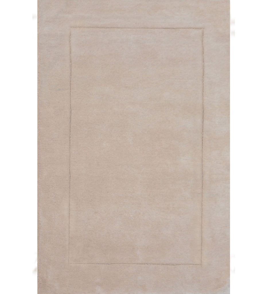 Beige Hand Tufted Solid Wool Carpet