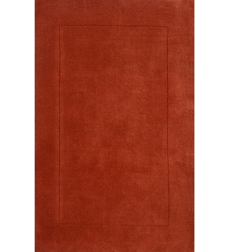 Orange Hand Tufted Solid Wool Carpet