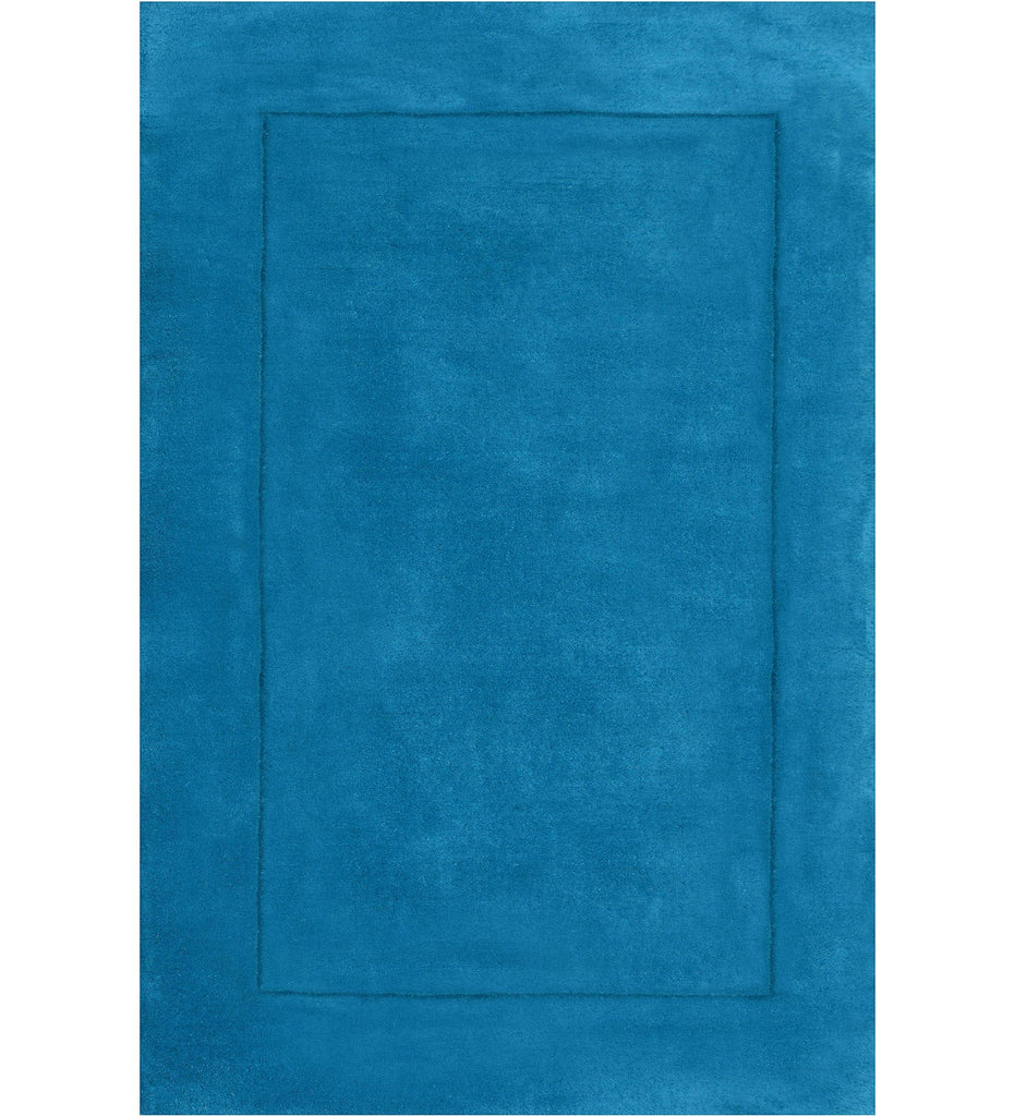 Blue Hand Tufted Solid Wool Carpet