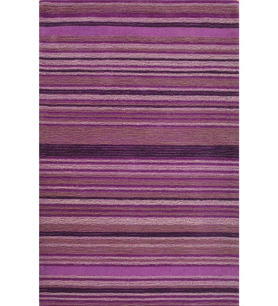 Purple Hand Tufted Stripes Wool Carpet