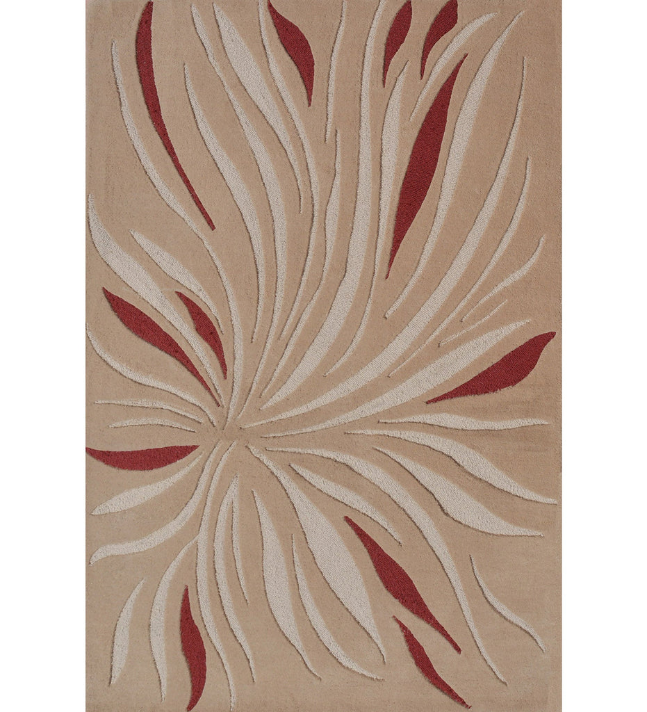 Beige Hand Tufted Abstract Wool Carpet