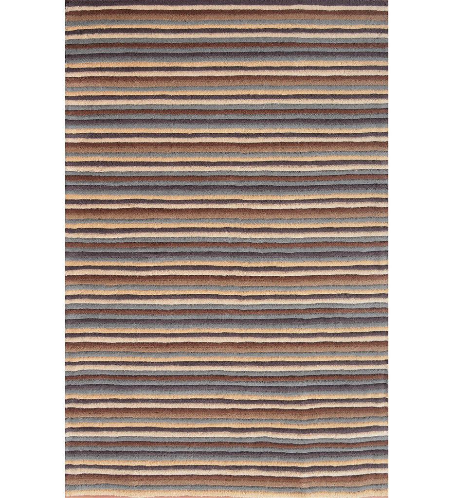 BrownHand Tufted Stripe Wool Carpet