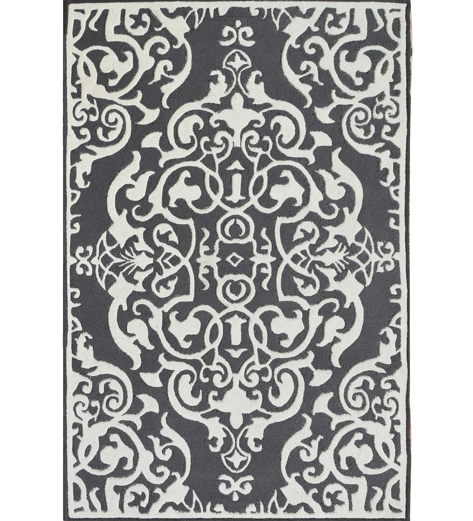 Grey Hand Tufted Traditional Wool Carpet
