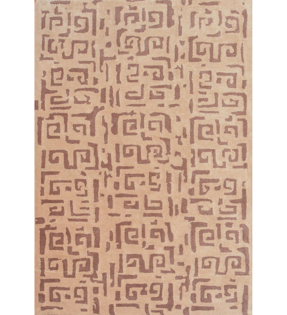 Beige Hand Tufted Abstract Wool Carpet