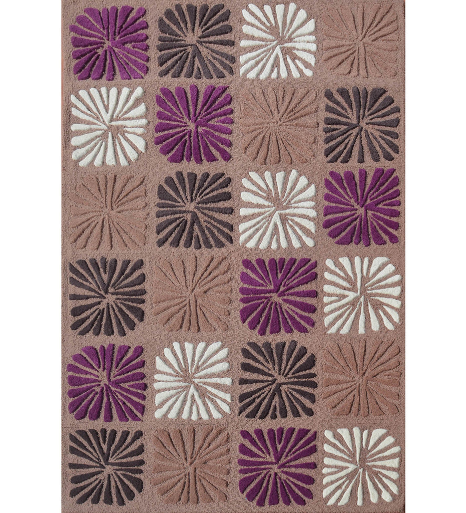 Purple Hand Tufted Abstract Wool Carpet