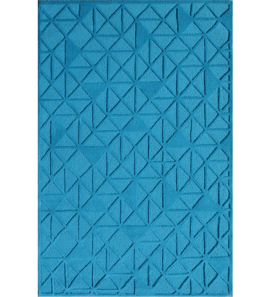 Beige Hand Tufted Geometric Wool Carpet