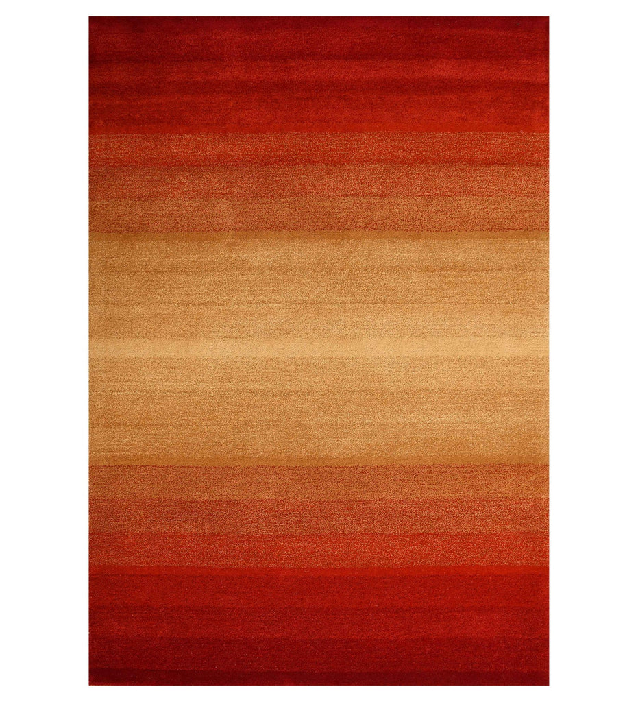Orange  Solid Hand Tufted Wool Carpet