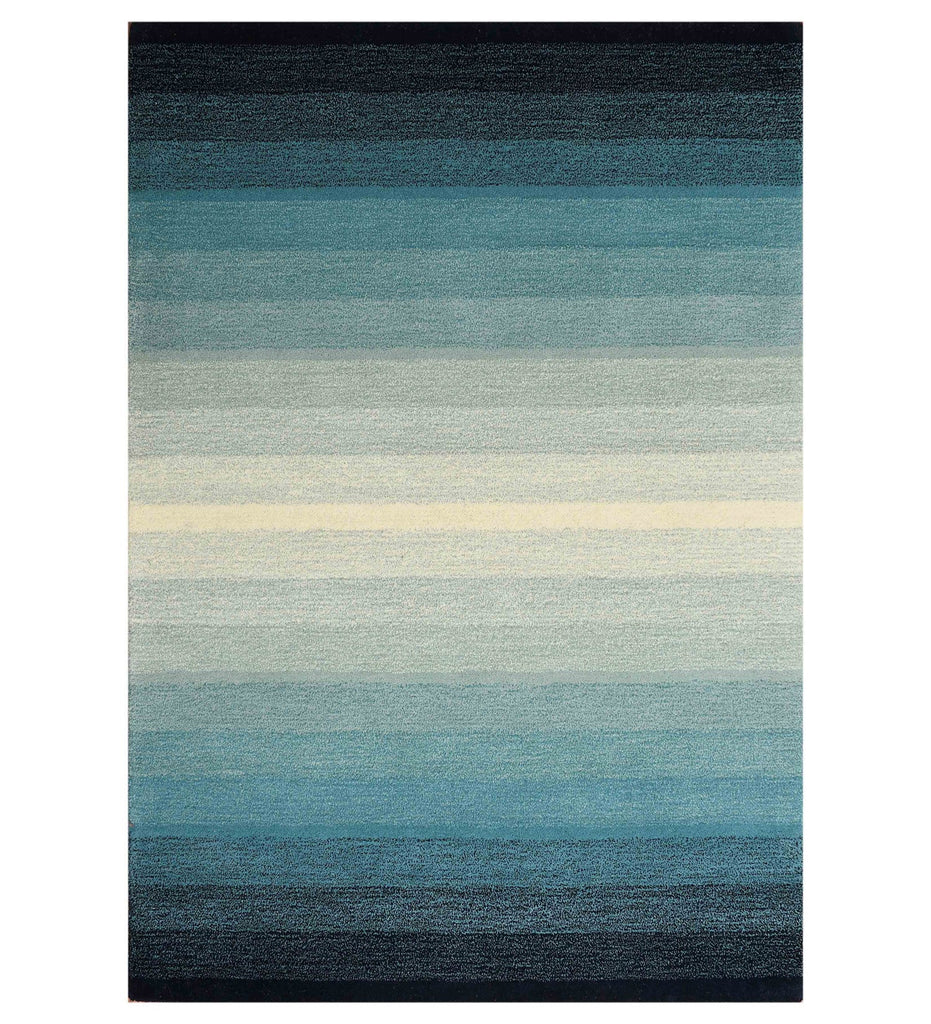Blue Solid Hand Tufted Wool Carpet