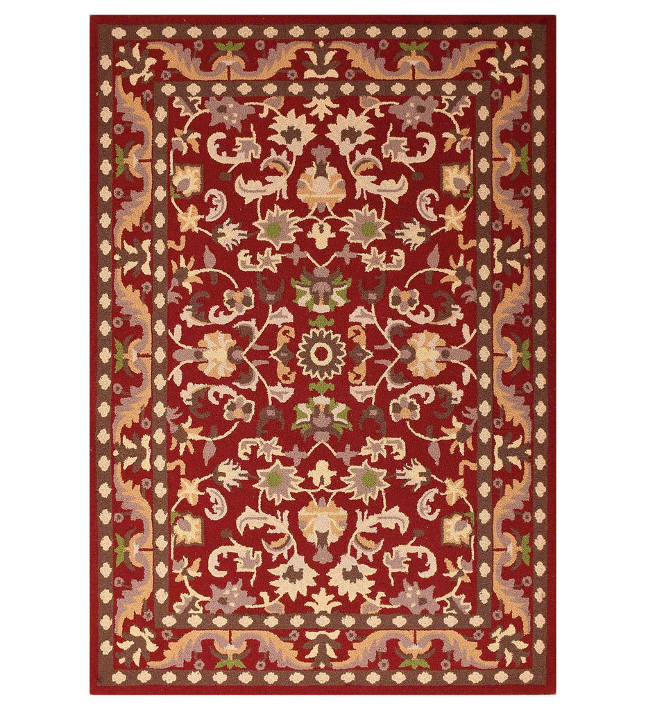Red Traditional Hand Tufted Wool Carpet
