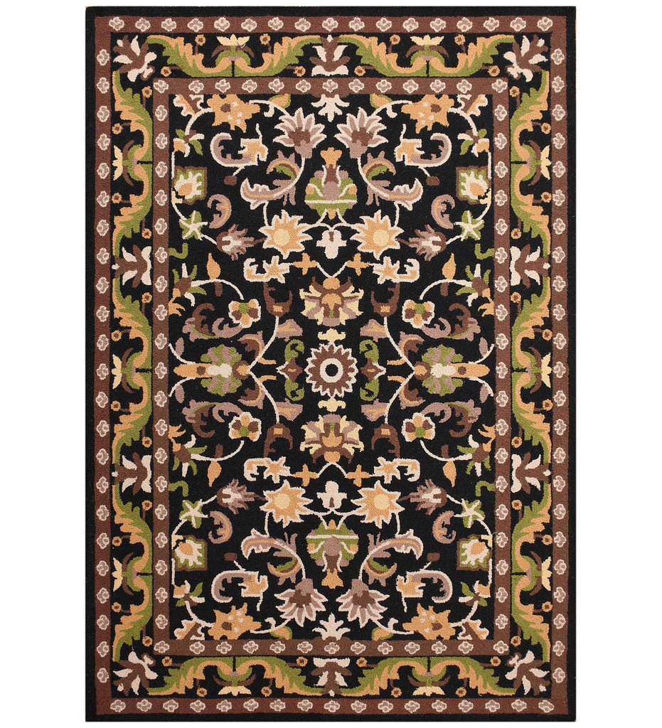 Black Traditional Hand Tufted Wool Carpet
