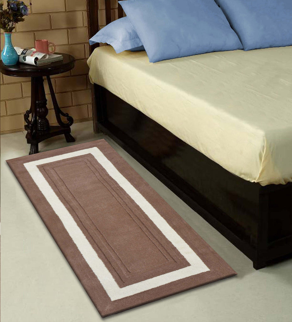 Light Brown Solid Hand Tufted Wool Runner