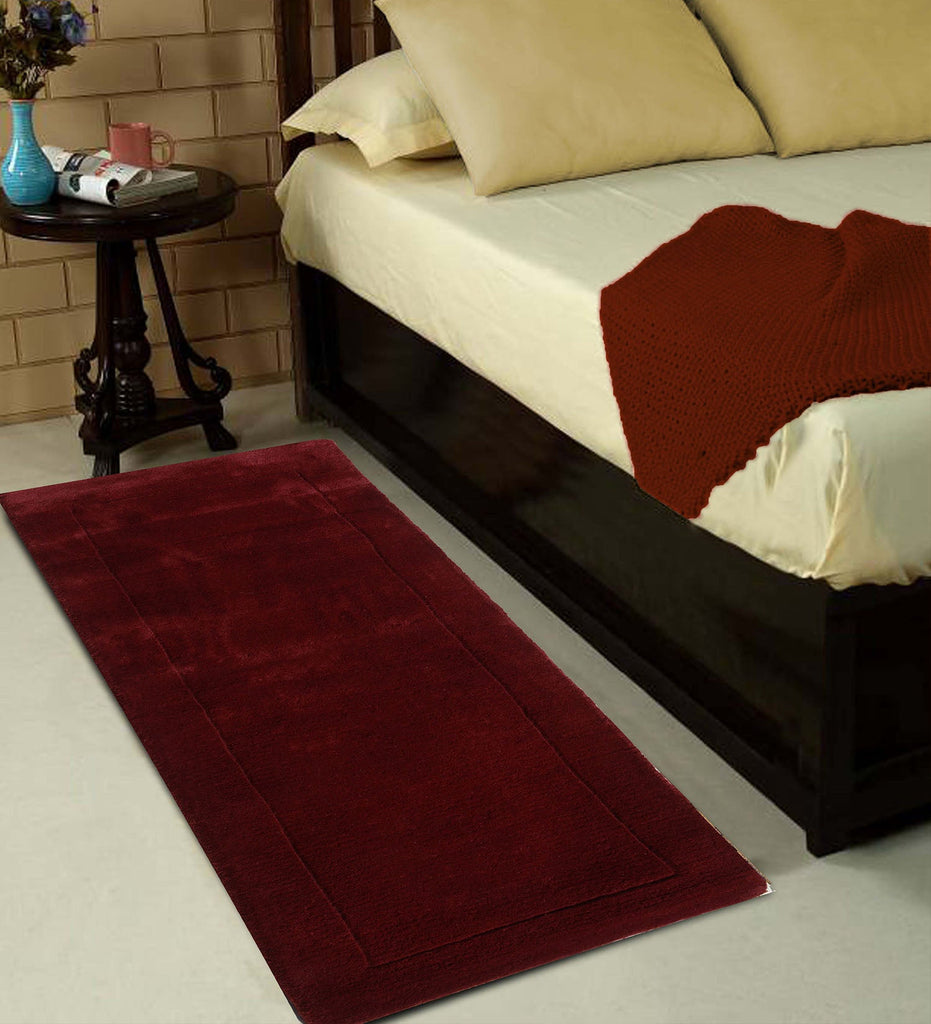 Red Solid Hand Tufted Wool Runner