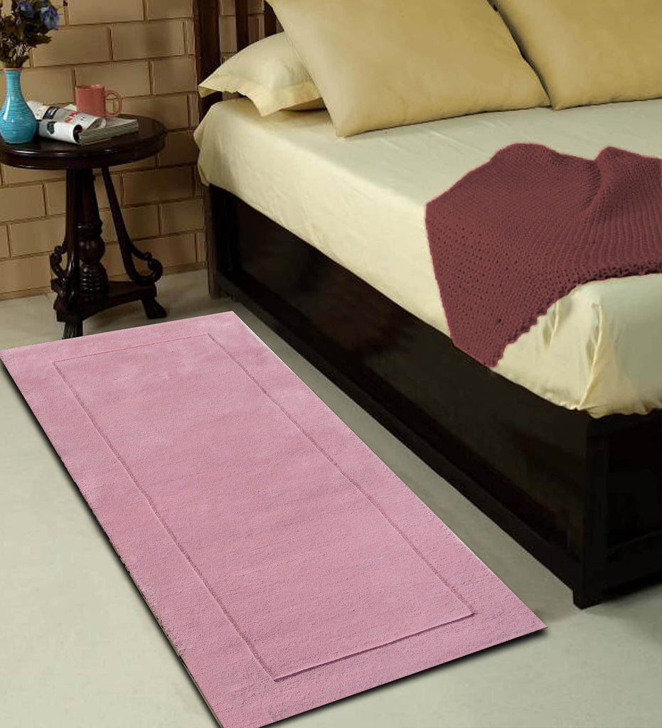 Pink Solid Hand Tufted Wool Runner