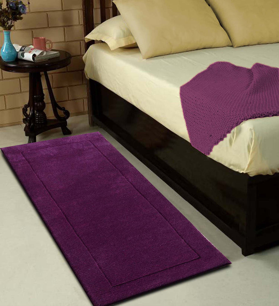 Purple Solid Hand Tufted Wool Runner