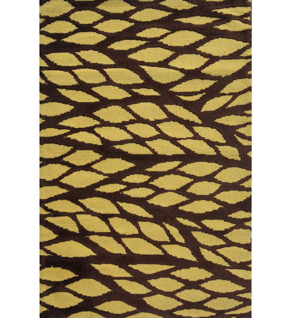 Yellow Abstract Polyester Carpet