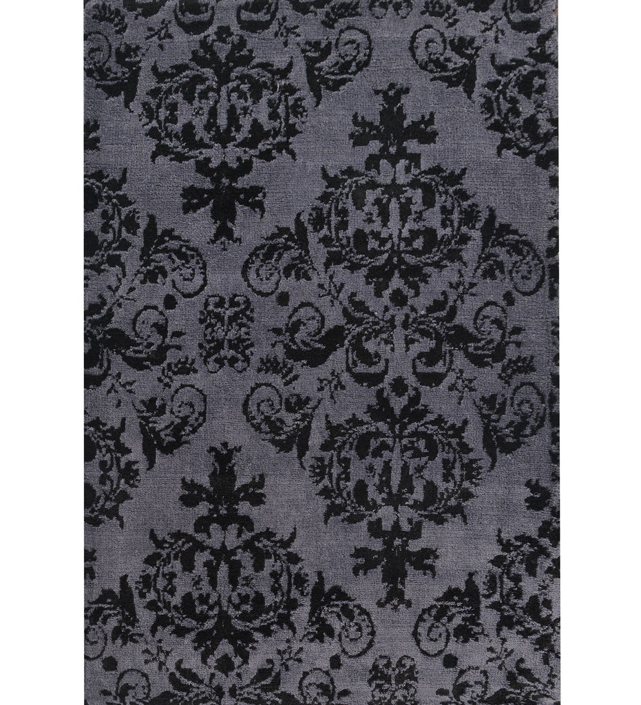 Grey Damask Polyester Carpet