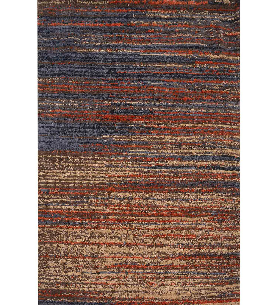 Orange Stripes Polyester Carpet