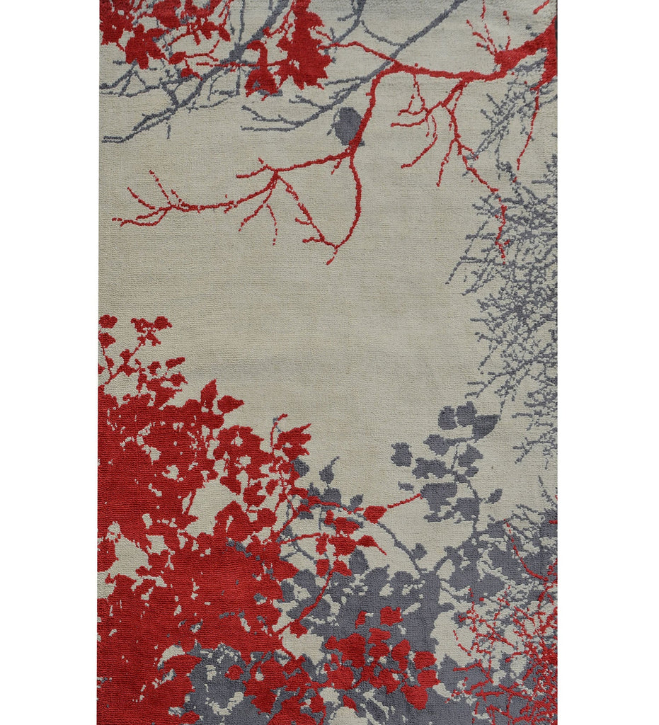 Red Floral Polyester Carpet
