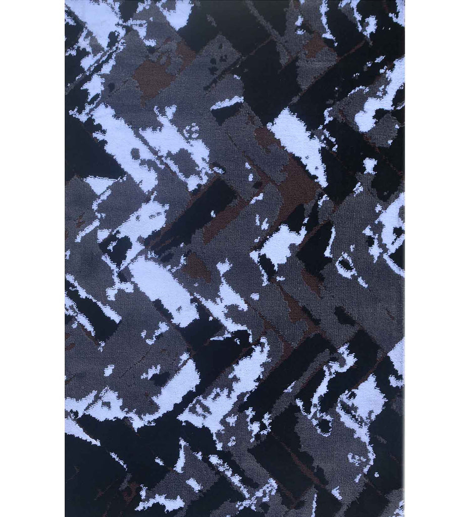 Black Abstract Polyester Carpet