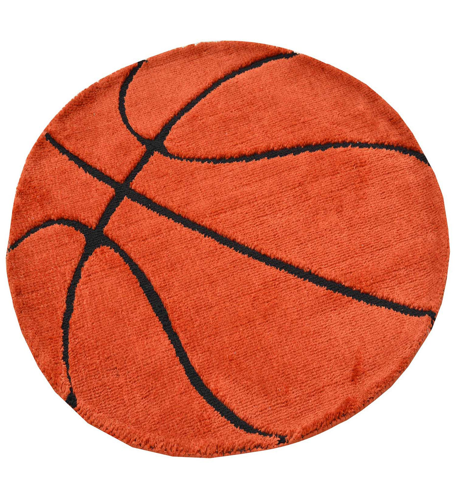 Orange Basketball Polyester Carpet