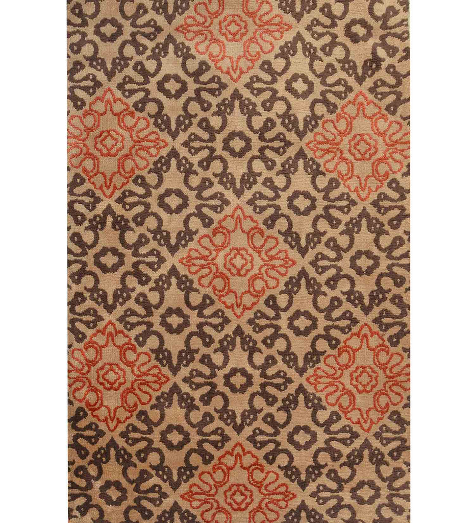 Orange Abstract Polyester Carpet