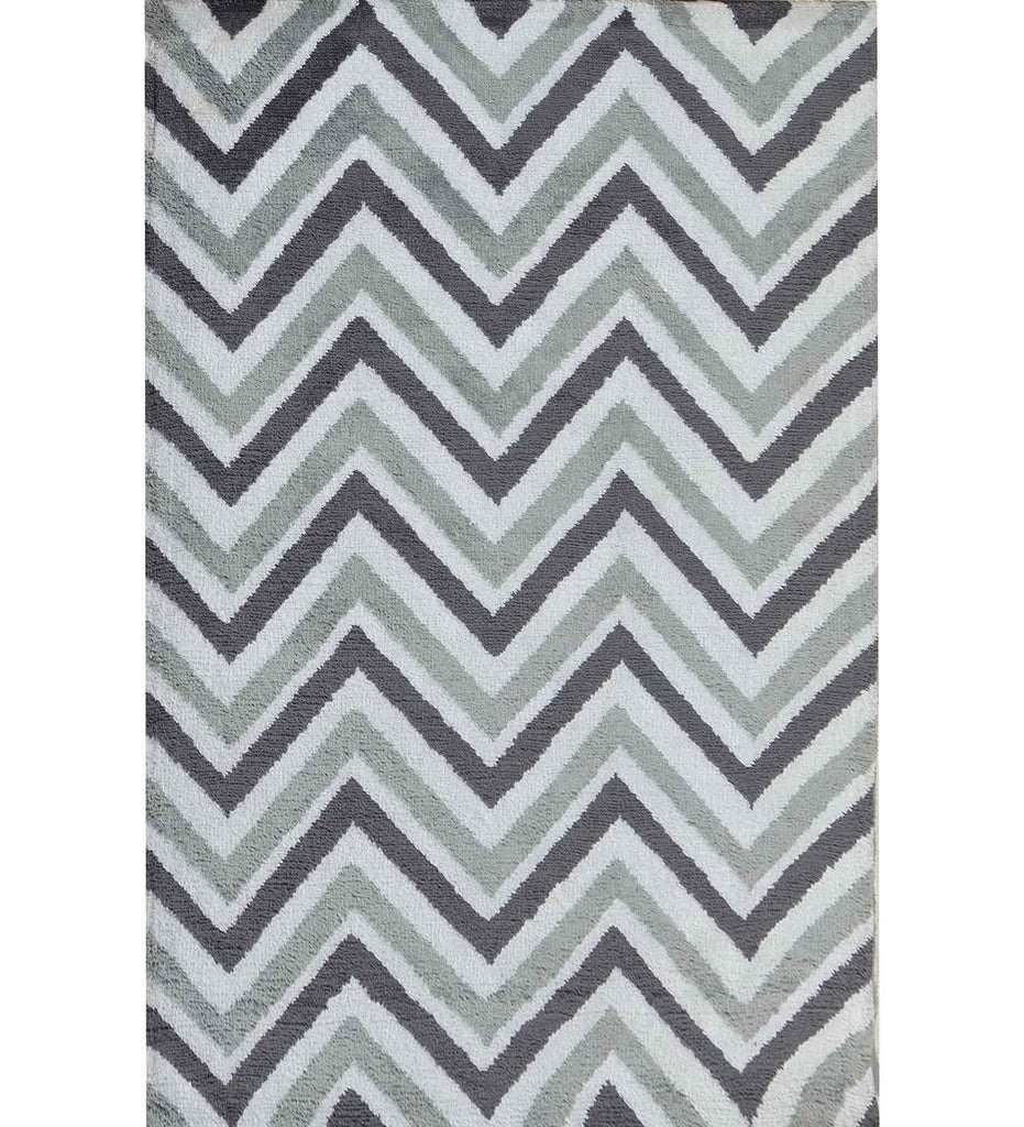 Grey Chevron Polyester Carpet