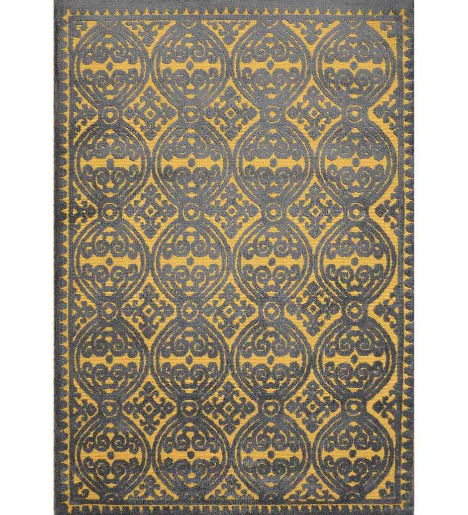 Grey Geometric Polyester Carpet