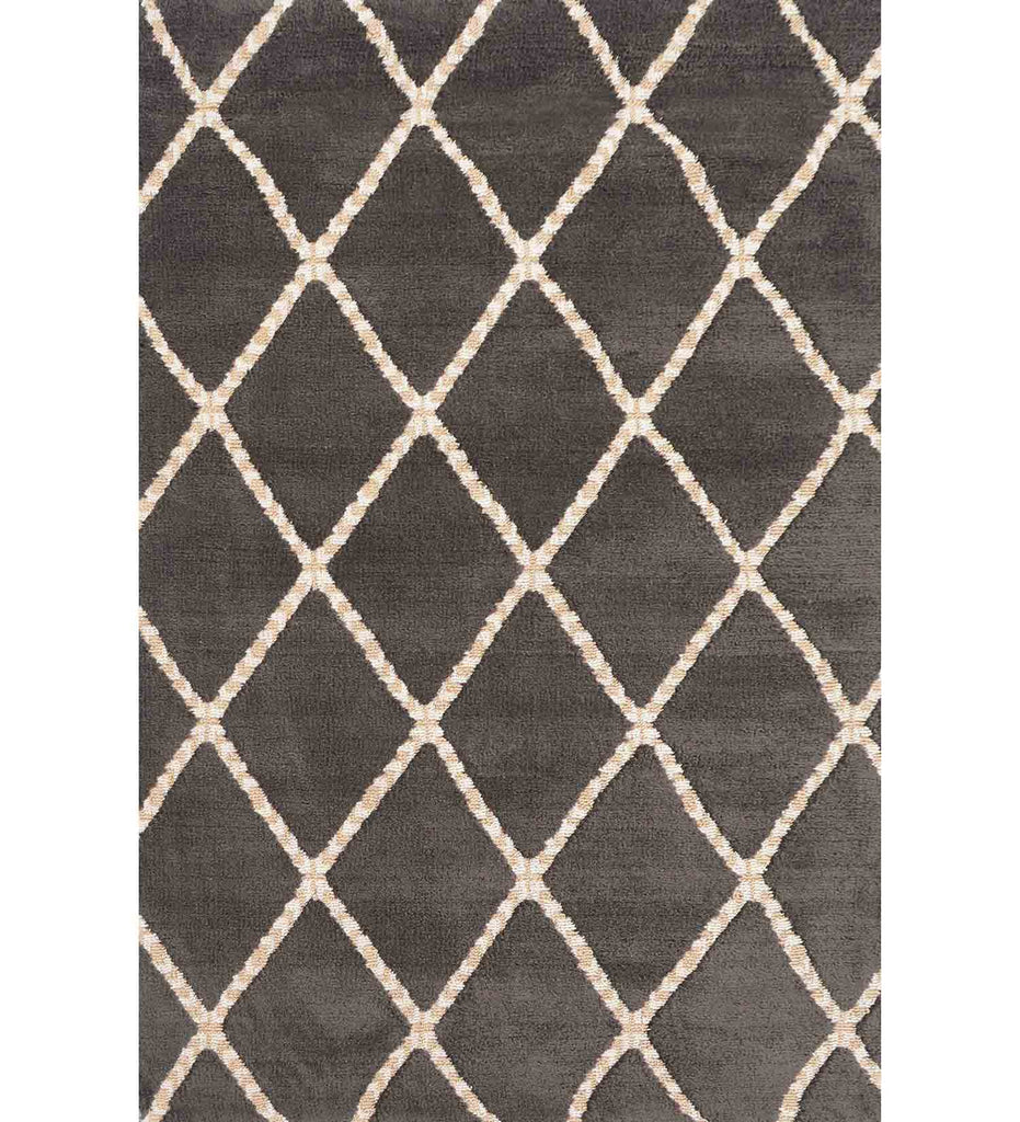 Brown Geometric Polyester Carpet